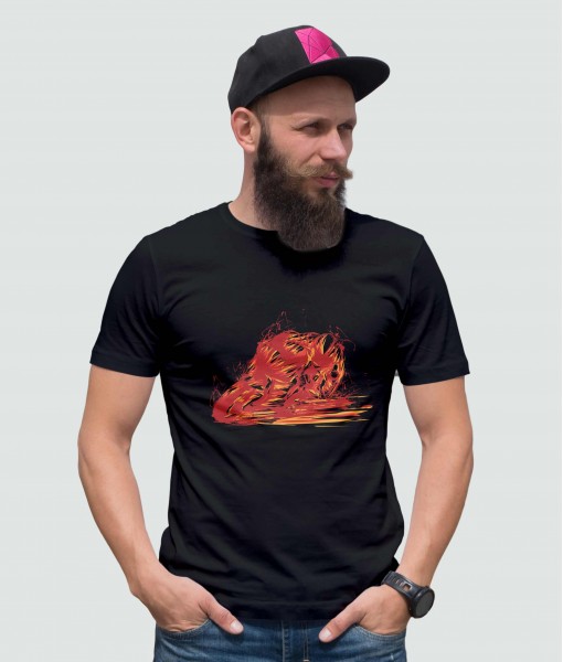 Мъжка тениска с щампа Спортни Илюстрации Drawn Motorbiker - TShirtArtShop.com